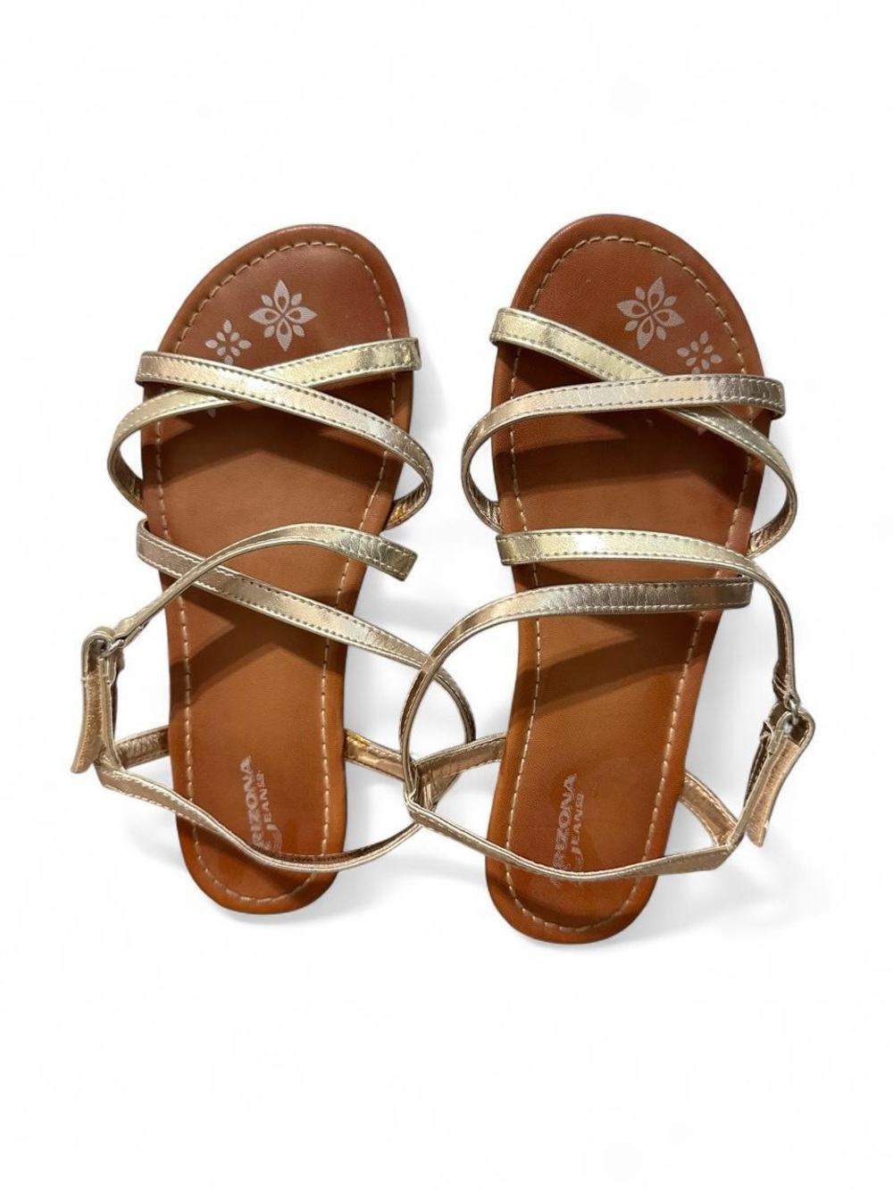 Arizona Jean Company Metallic Gold Strappy Sandals